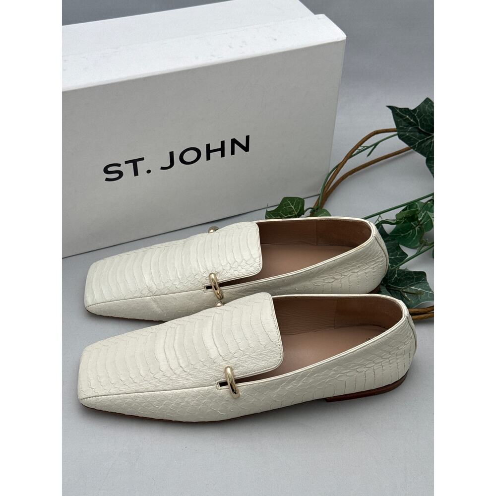 St. John Optic White Loafers Size 9 - Picture 2 of 10